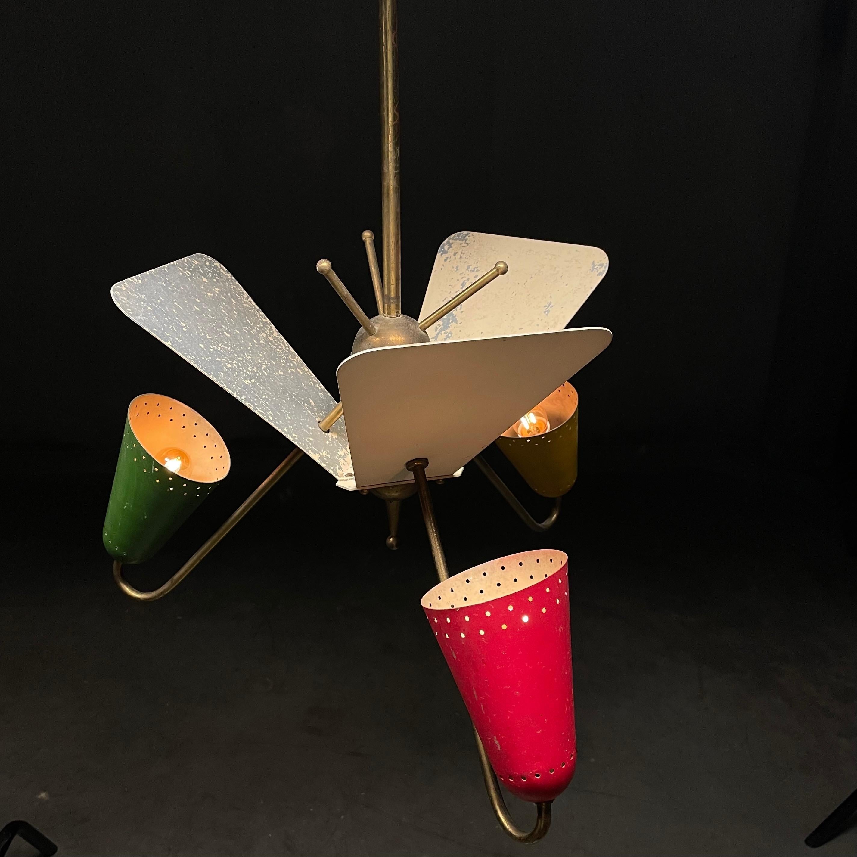 1950 Kobis and Lorence Reflector Hanging ceiling Lamp In Good Condition In Surrey, BC