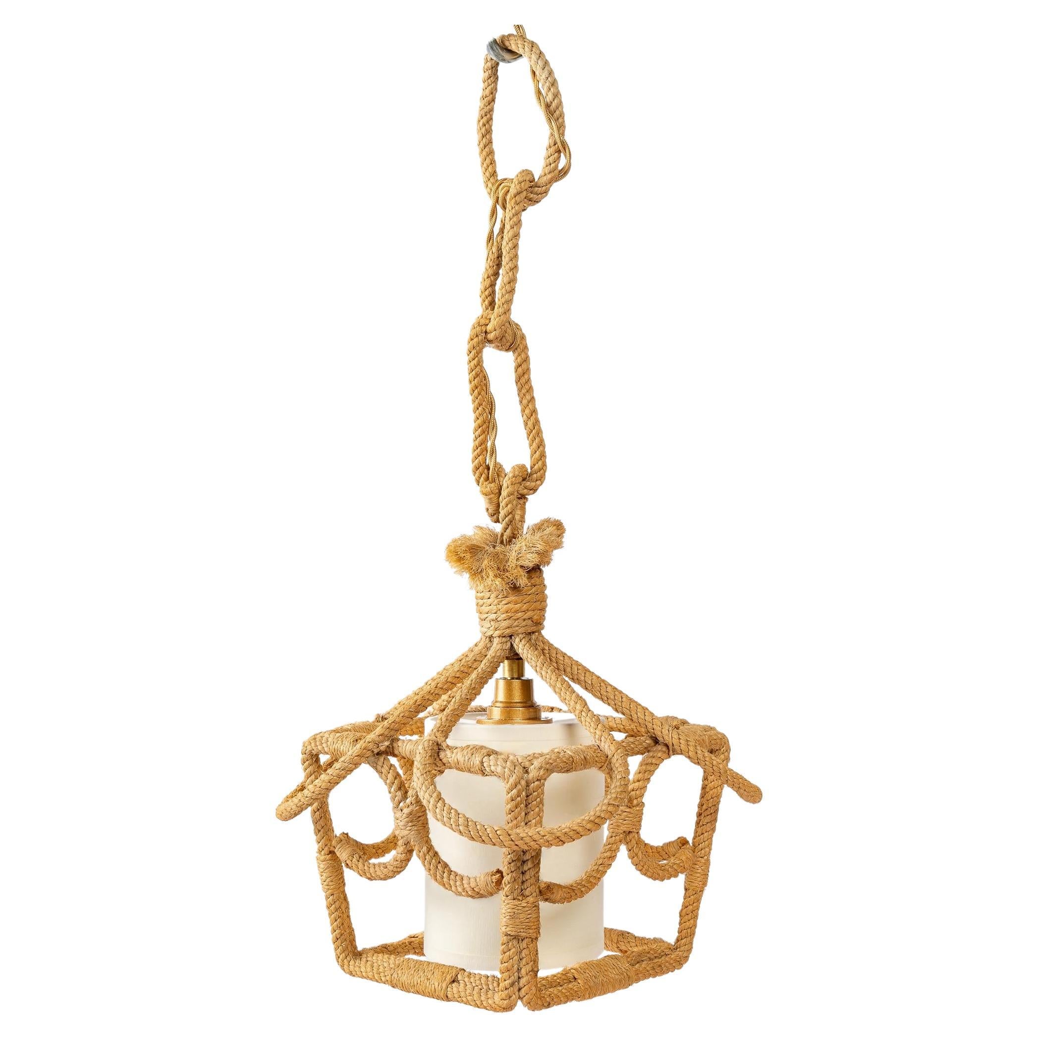 Lanterne en corde Audoux Minet des années 1950 en vente