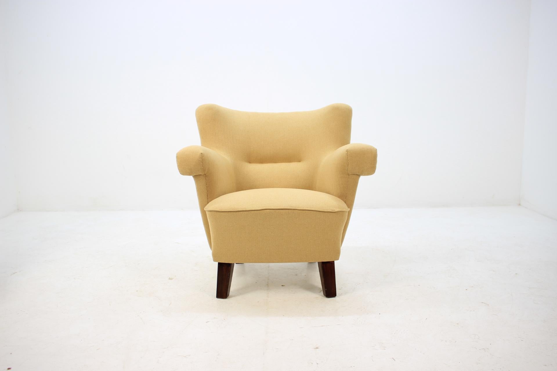 Mid-Century Modern 1950 Large Lounge Chair, Czechoslovakia