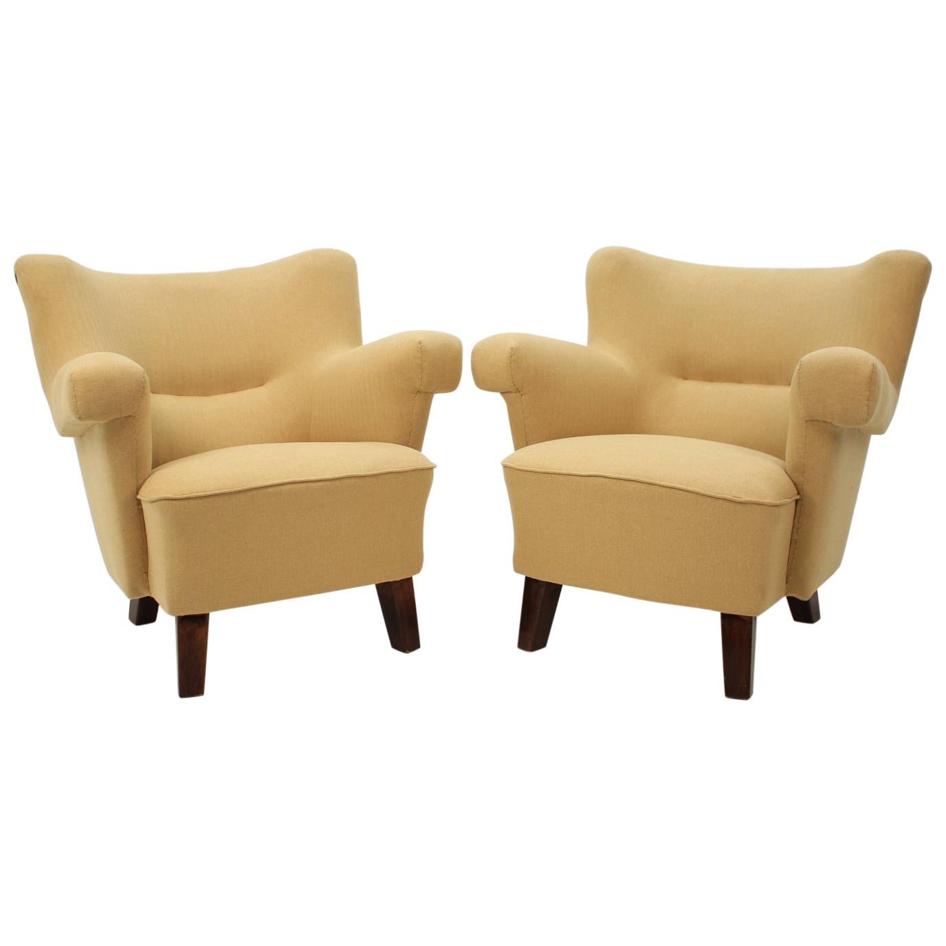 Mid-Century Modern 1950 Large Lounge Chair, Czechoslovakia For Sale