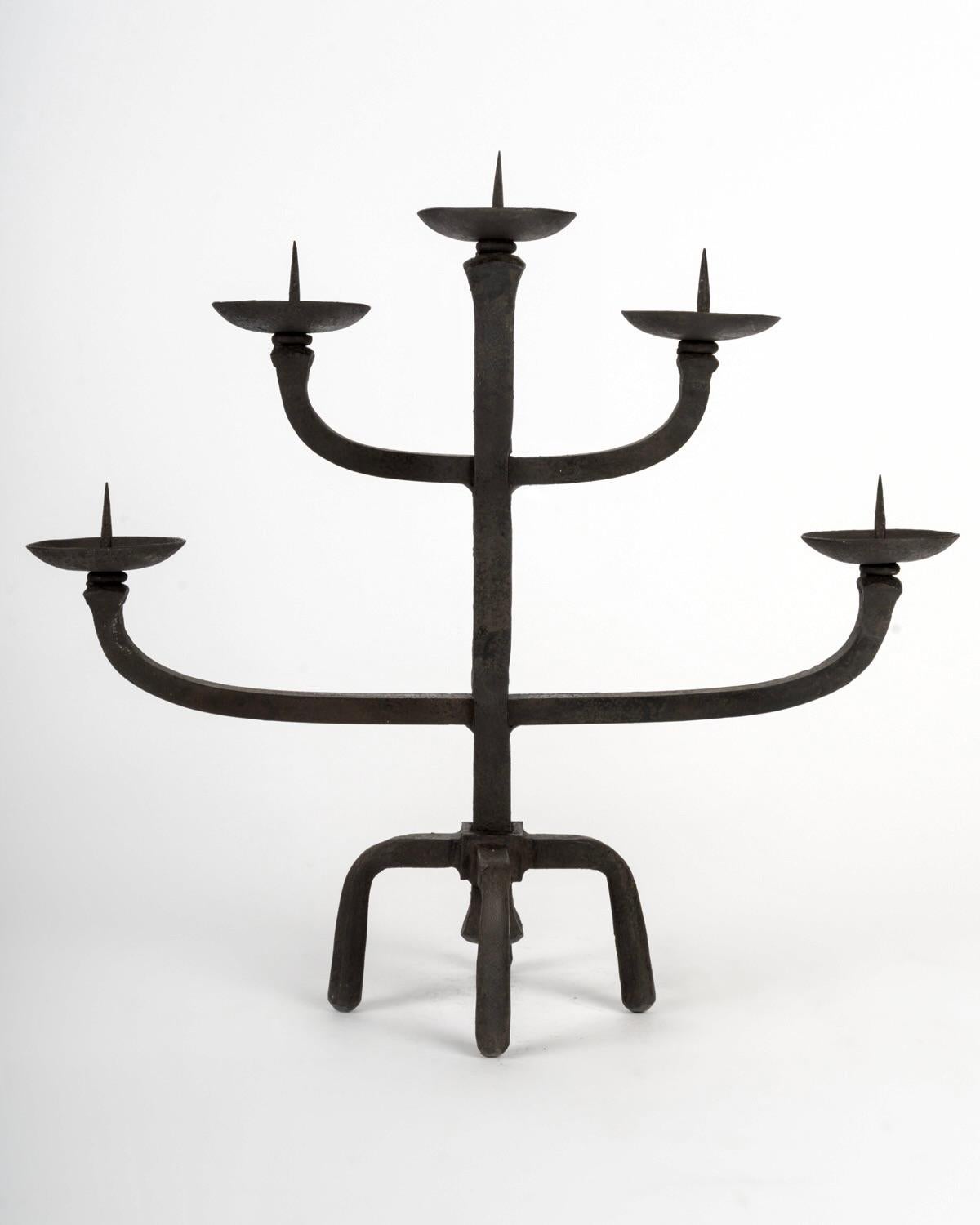 1950 Large pair of candlesticks by Jean Touret, Ateliers Marolles For Sale 1