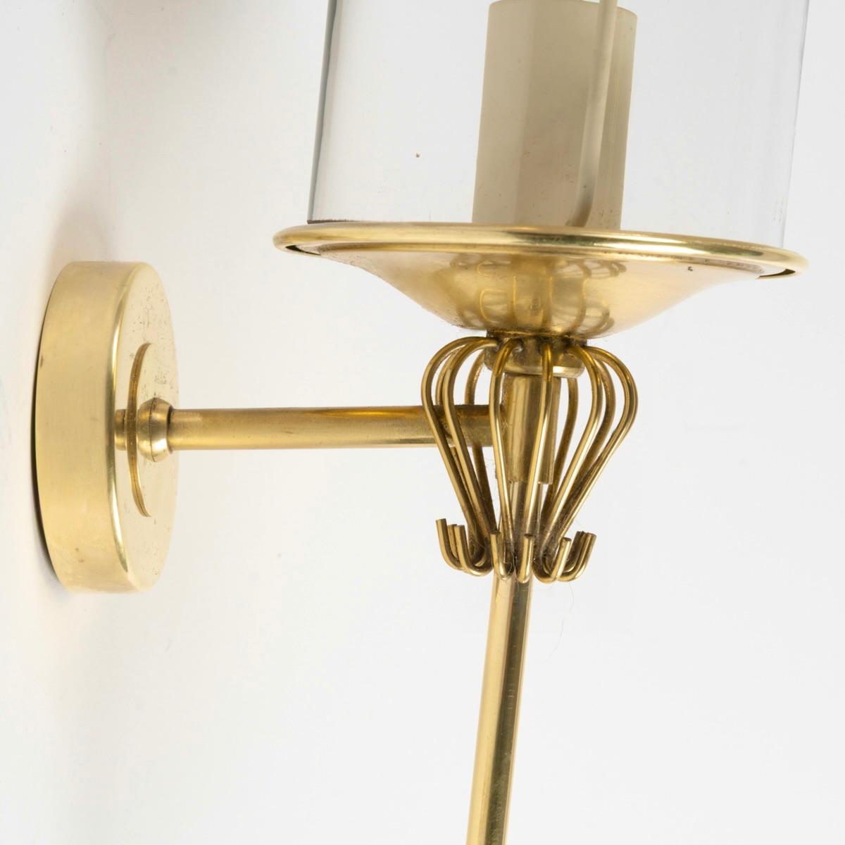 1950 Large pair of gilded brass lanterns Maison Lunel In Good Condition For Sale In Saint-Ouen, FR