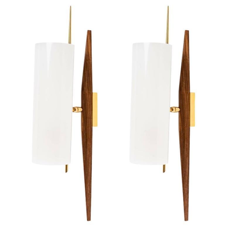 1950 Large Pair of Orientable Sconces from the House of Arlus For Sale
