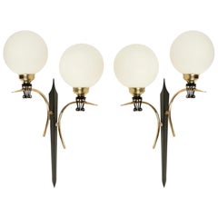 1950 Large Pair of Sconce Maison Lunel