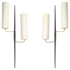 1950 Large Pair of Sconces Maison Arlus