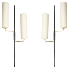 Vintage  1950 Large Pair of Sconces Maison Arlus 