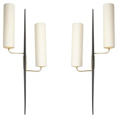 1950 Large Pair of Sconces Maison Arlus
