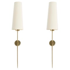 1950 Großes Paar Wandleuchten von Maison Arlus