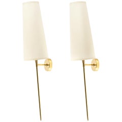 1950 Large Pair of Wall Lights Maison Arlus