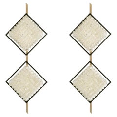 1950 Großes Paar Wandleuchter von Maison Lunel