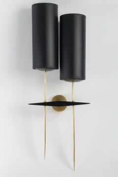 1950 Large Pair of double-arm sconces Maison Arlus