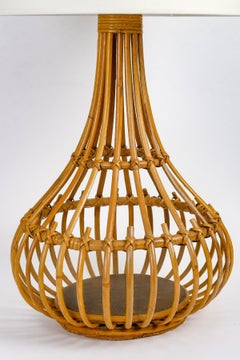 1950 Large Rattan lamp by Louis Sognot