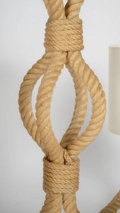 1950 Large Rope Chandelier by Adrien Audoux & Frida Minet