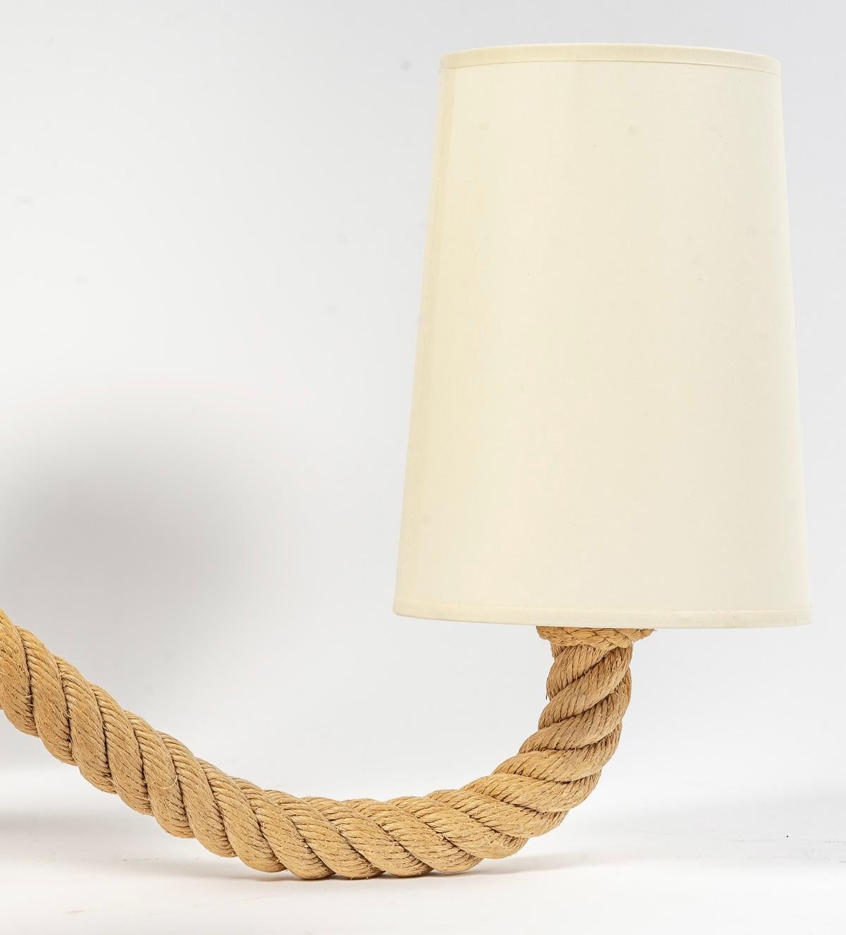 Mid-20th Century 1950 Large Rope Chandelier by Adrien Audoux & Frida Minet