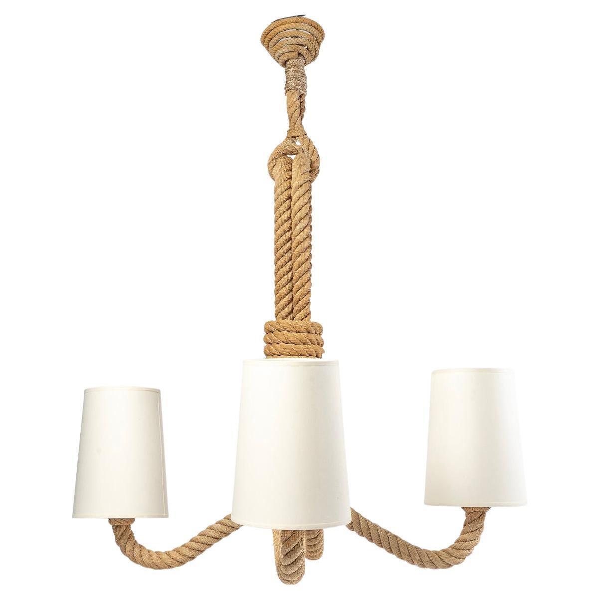 1950 Large Rope Chandelier by Adrien Audoux & Frida Minet 1