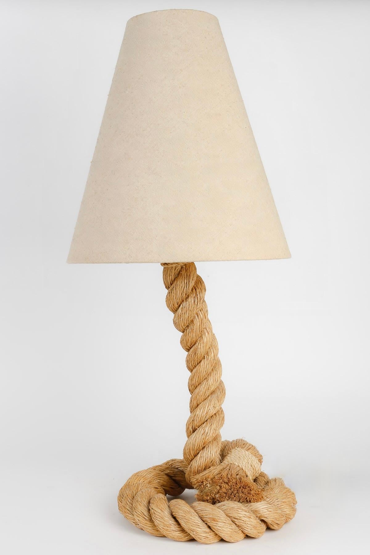 Mid-20th Century 1950 Large Rope Lamp by Audoux and Minet For Sale