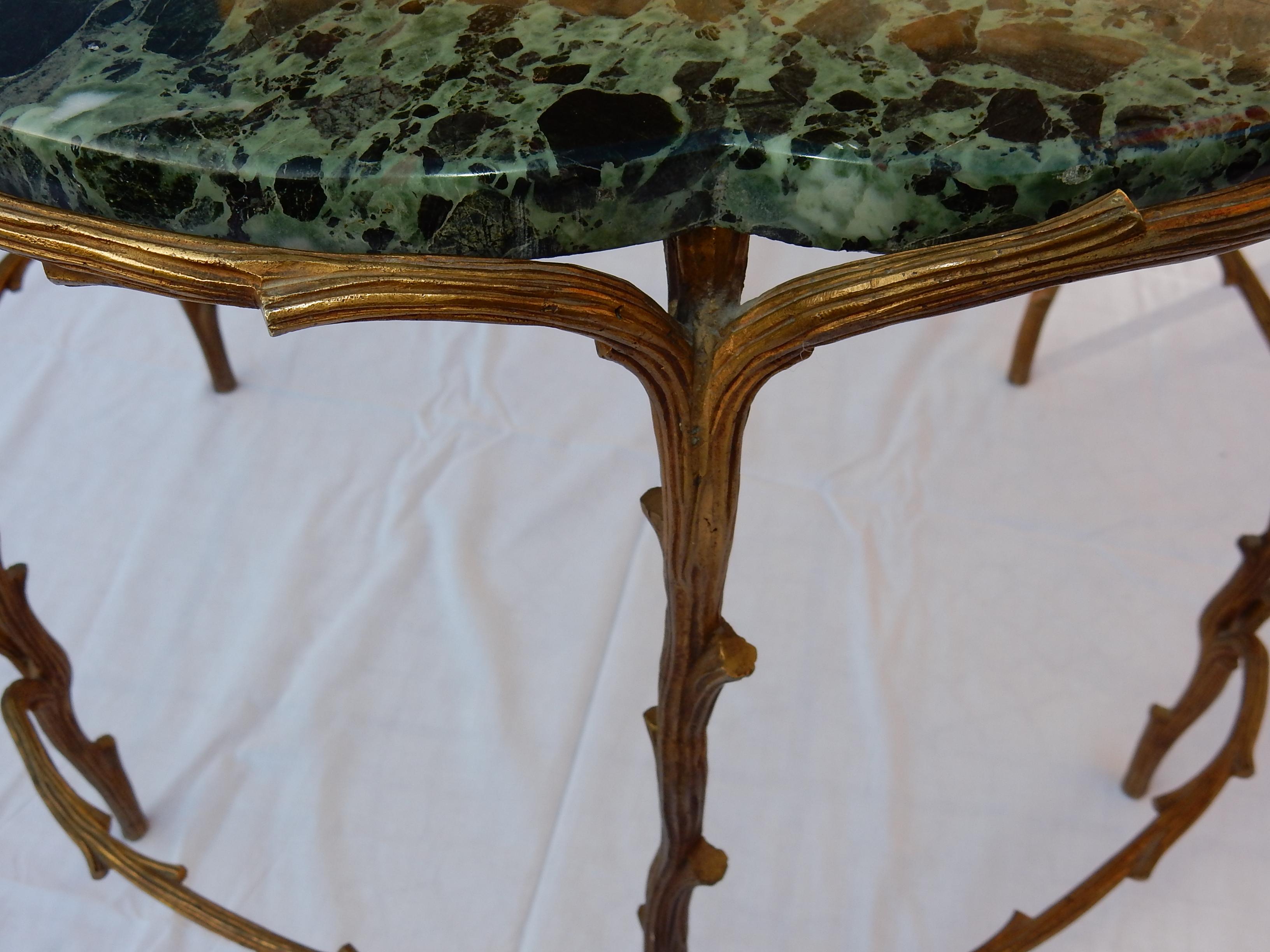 1950 Living Room Table Gilt Bronze Decor Plant in the Style of Maison Charles 9