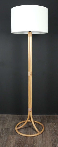 1950 Louis Sognot Rattan Floor Lamp