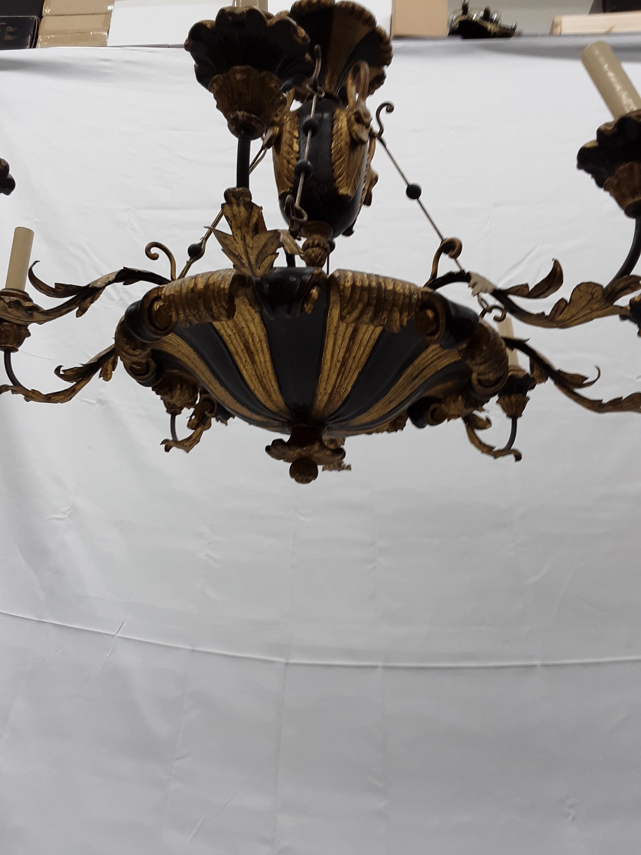 Galvanized Italian Renaissance Chandelier For Sale