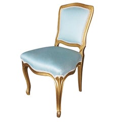 1950 Louis XVI-Style Hollywood Regency Gold Giltwood Dining Chairs, Set of 24