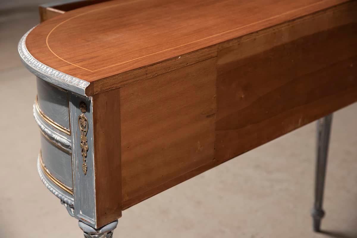 1950 Louis XVI Walnut With Original Bronzes Shabby Finish Console Table L 160 For Sale 8