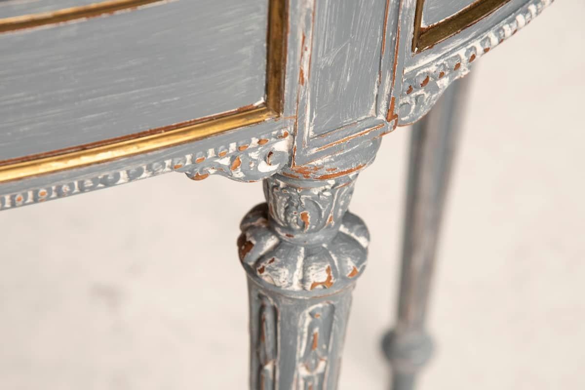 1950 Louis XVI Walnut With Original Bronzes Shabby Finish Console Table L 160 For Sale 1