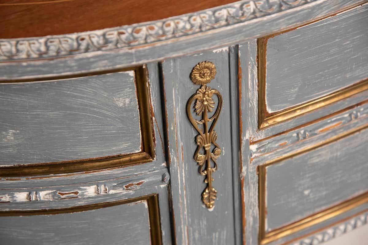 1950 Louis XVI Walnut With Original Bronzes Shabby Finish Console Table L 160 For Sale 4