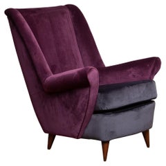1950 Lounge / Easy Chair in Magenta by Designed Gio Ponti for ISA Bergamo, Italy