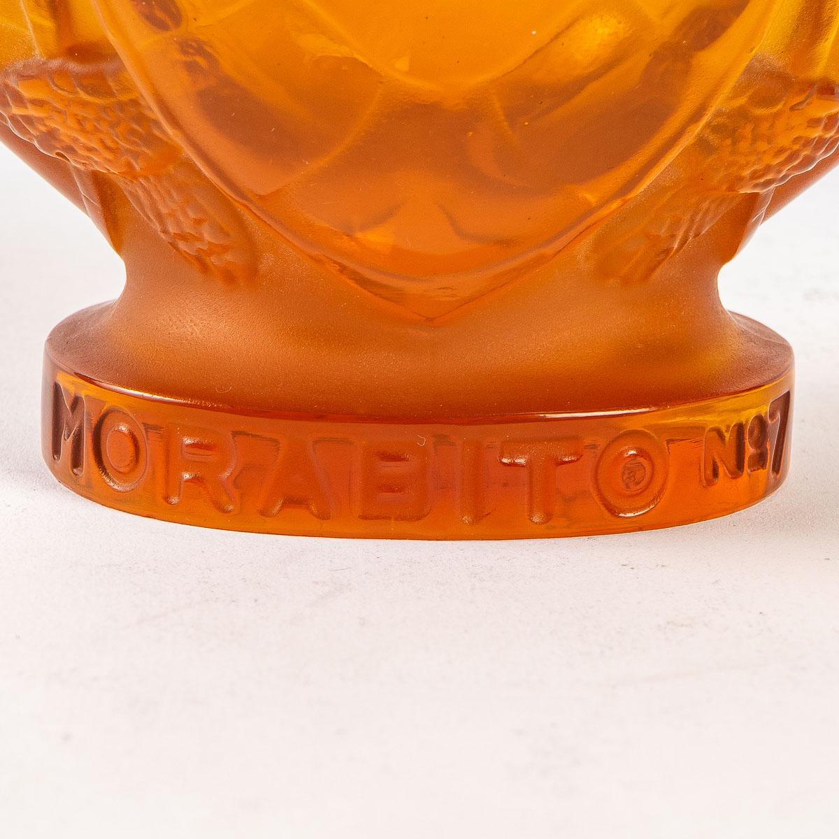 Flacon de parfum Morabito en verre orange « Morabito N7 Tortue Turtle » de Marc Lalique, 1950 Bon état - En vente à Boulogne Billancourt, FR
