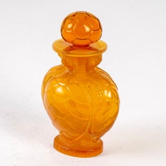 Marc Lalique N7 Tortue Turtle Morabito Bouteille de parfum en verre orange Moyen 1950