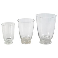1950 Marc Lalique - Tablewares Saint Hubert Crystal Glasses Tumblers Goblets