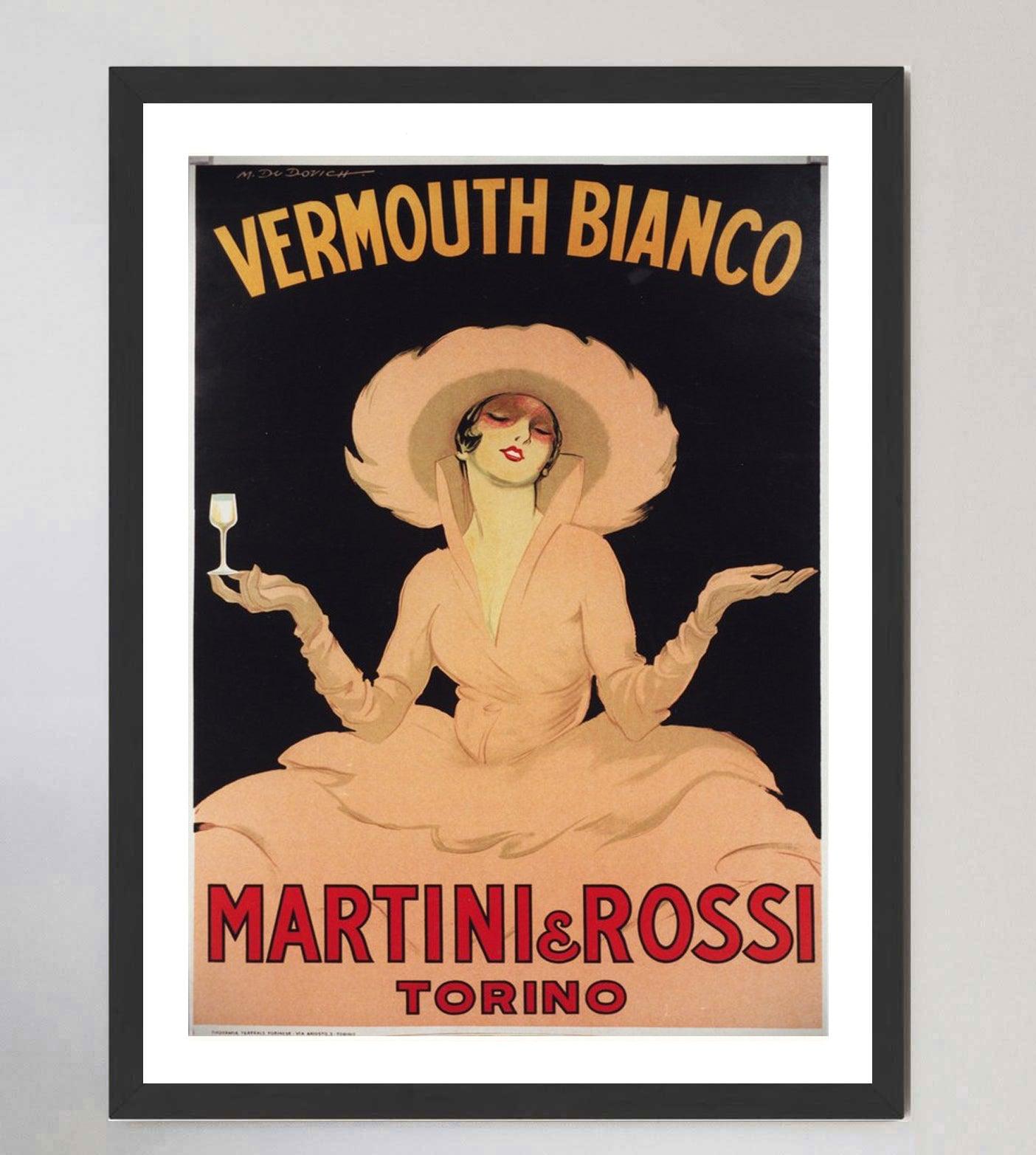 Milieu du XXe siècle Affiche vintage d'origine Martini & Rosso, 1950 en vente