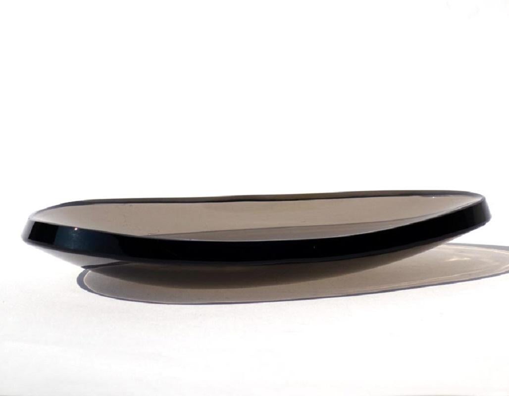 Mid-Century Modern 1950 Max Ingrand Fontana Arte MidCentury Italian Design Smoked Crystal Bowl For Sale