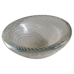 1950 "Mezza Filigrana" Carlo Scarpa Venini Italienisches Design Murano Glas Schale