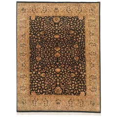 1950 Midcentury Indian Kashmir Rug Hand Knotted in Wool