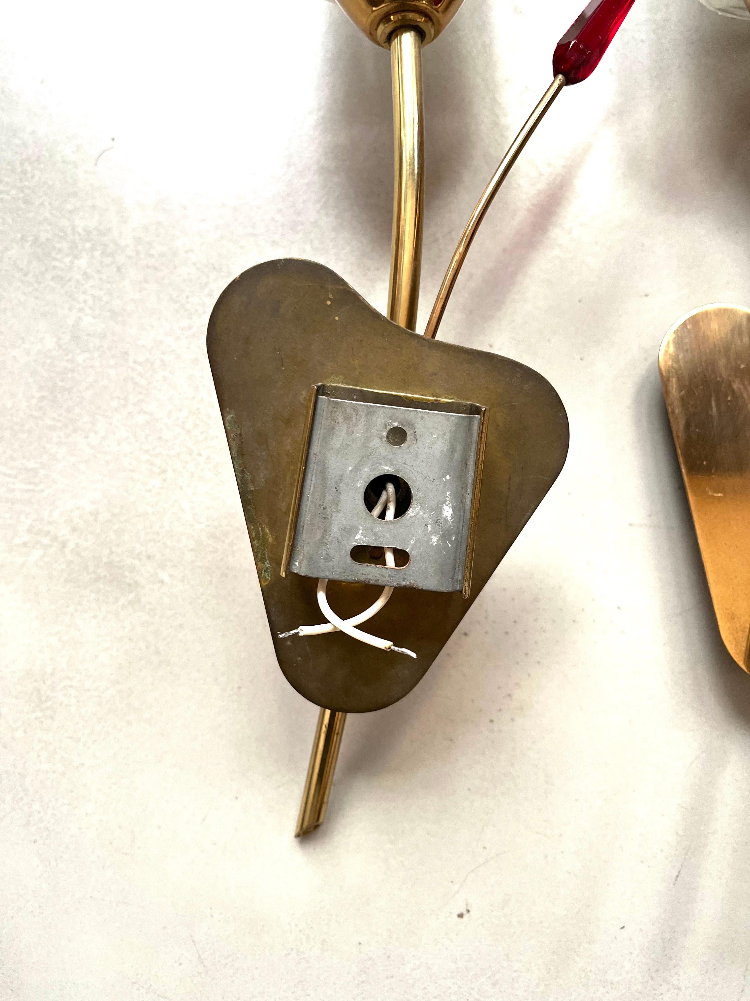 1950 Mid Modern Century Pair Wall Sconces von Maison Arlus (Französisch) im Angebot