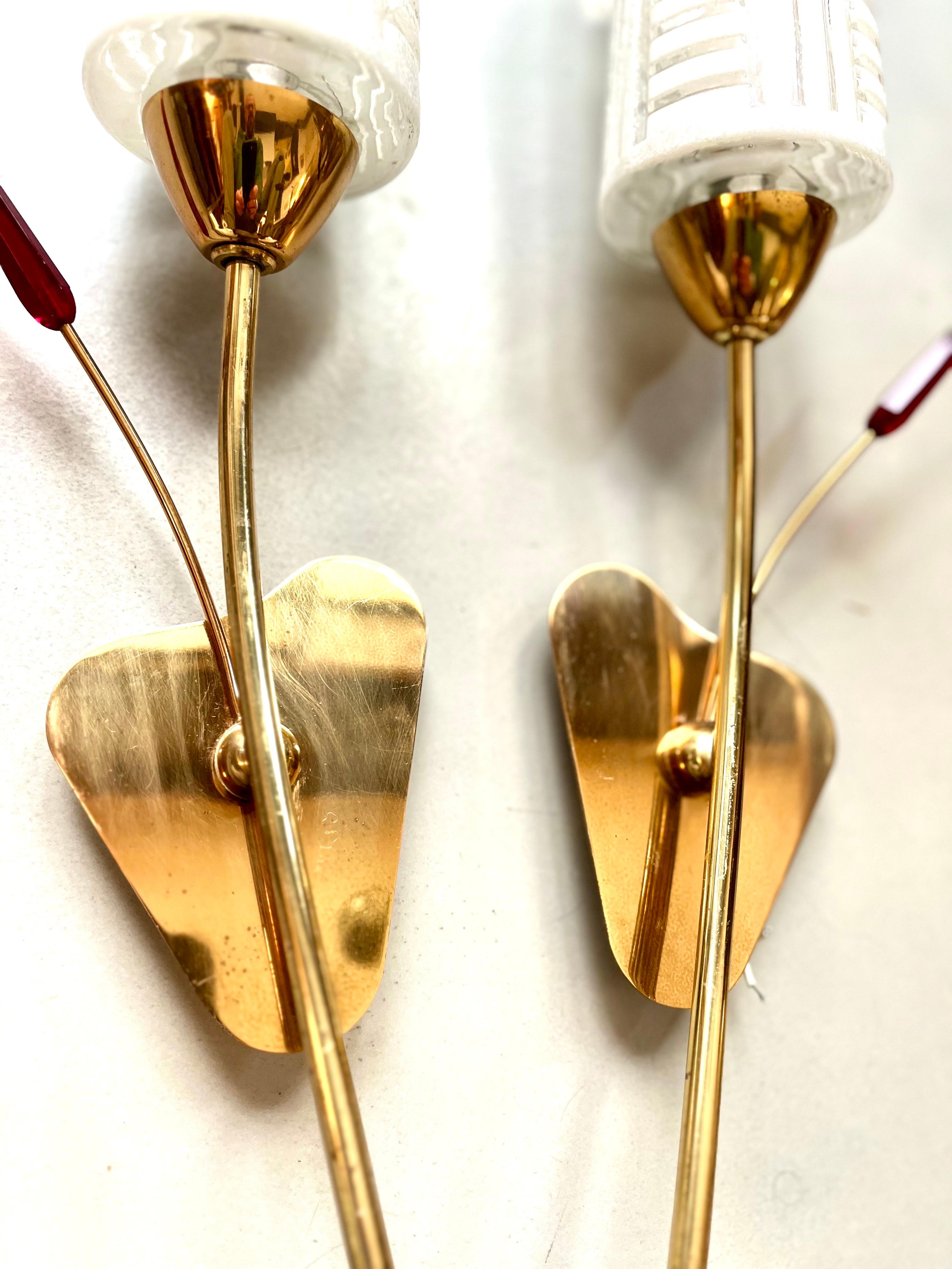1950 Mid Modern Century Pair Wall Sconces von Maison Arlus (20. Jahrhundert) im Angebot
