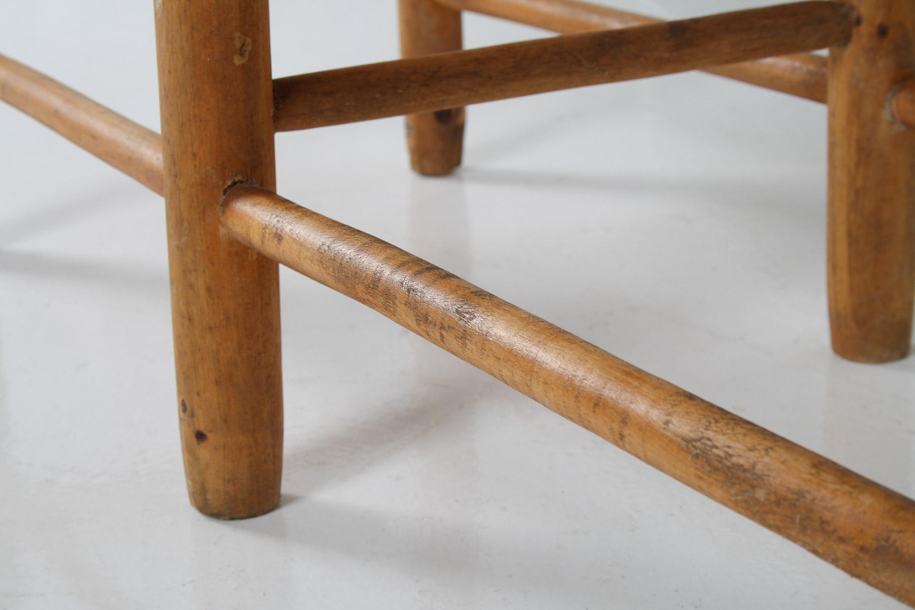1950 MidCentury French Straw Woven Bench Seat in the Style of Charlotte Perriand 7