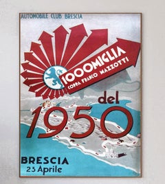 1950 Mille Miglia Race - Coppa Franco Mazzotti Original Vintage Poster