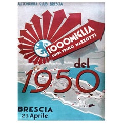 1950 Carrera Mille Miglia - Coppa Franco Mazzotti Póster Vintage Original