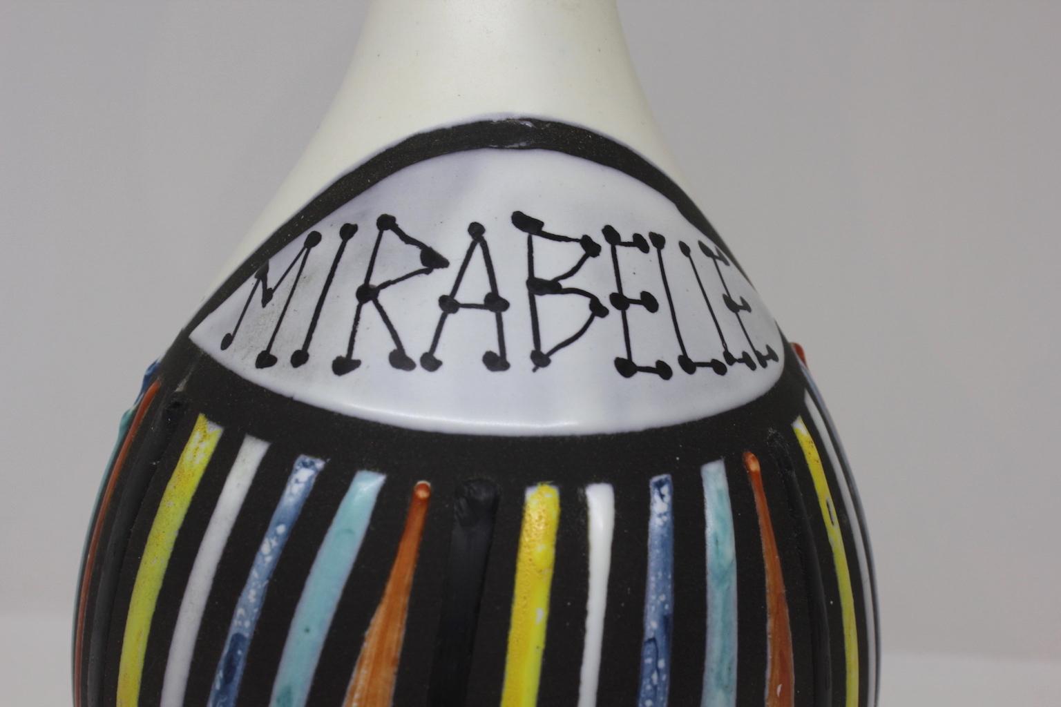 20th Century 1950 Mirabelle Bottle by Roger Capron For Sale