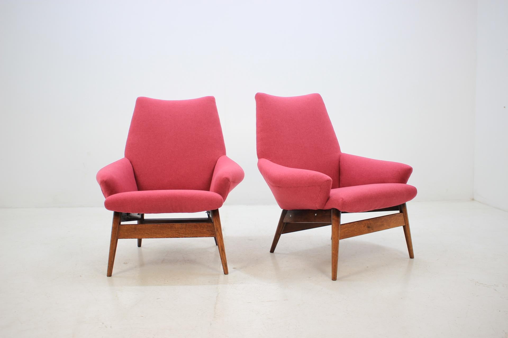 Mid-Century Modern 1950 Miroslav Navratil Lounge Chair, Set of 2