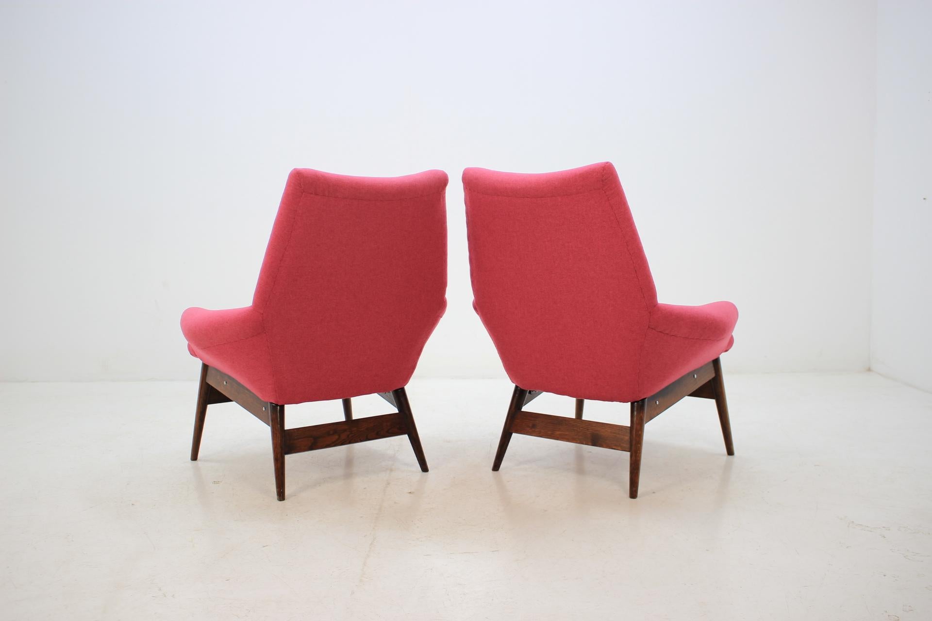 Fabric 1950 Miroslav Navratil Lounge Chair, Set of 2