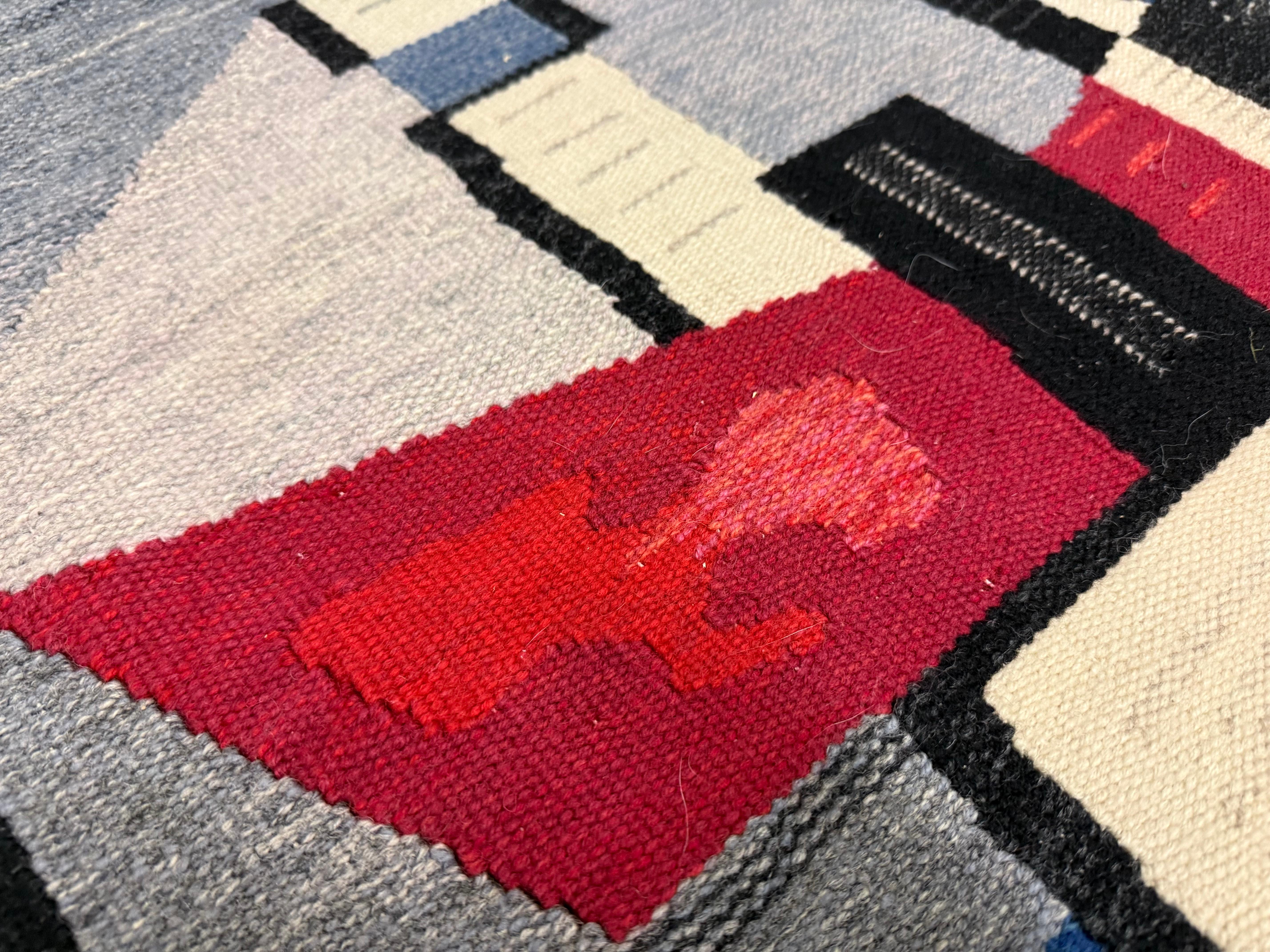 Laine Tapis d'artiste moderniste 1950 en vente