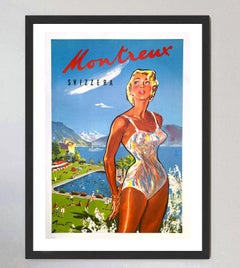 1950 Montreux, Swizzera Original Vintage Poster