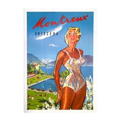 1950 Montreux, Swizzera Original Vintage Poster