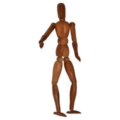 1950 Morilla Maniquette Japan Large Carved Wood Articulated Mannequin Figure