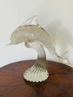 Vintage Murano Glass Dolphin Sculpture, Mid-Century Italy, 1950