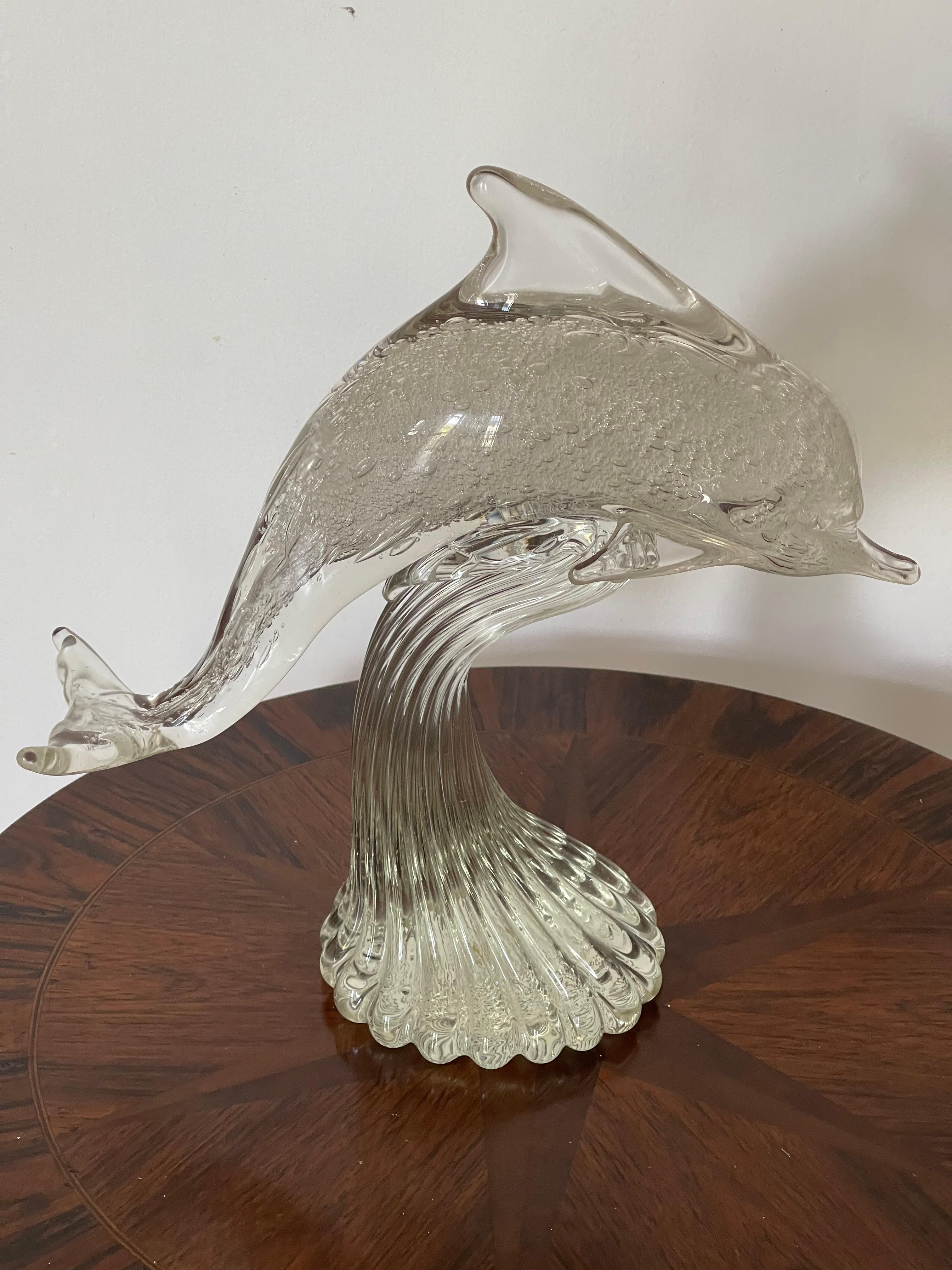 1950 Delfín de cristal de Murano Moderno de mediados de siglo en venta