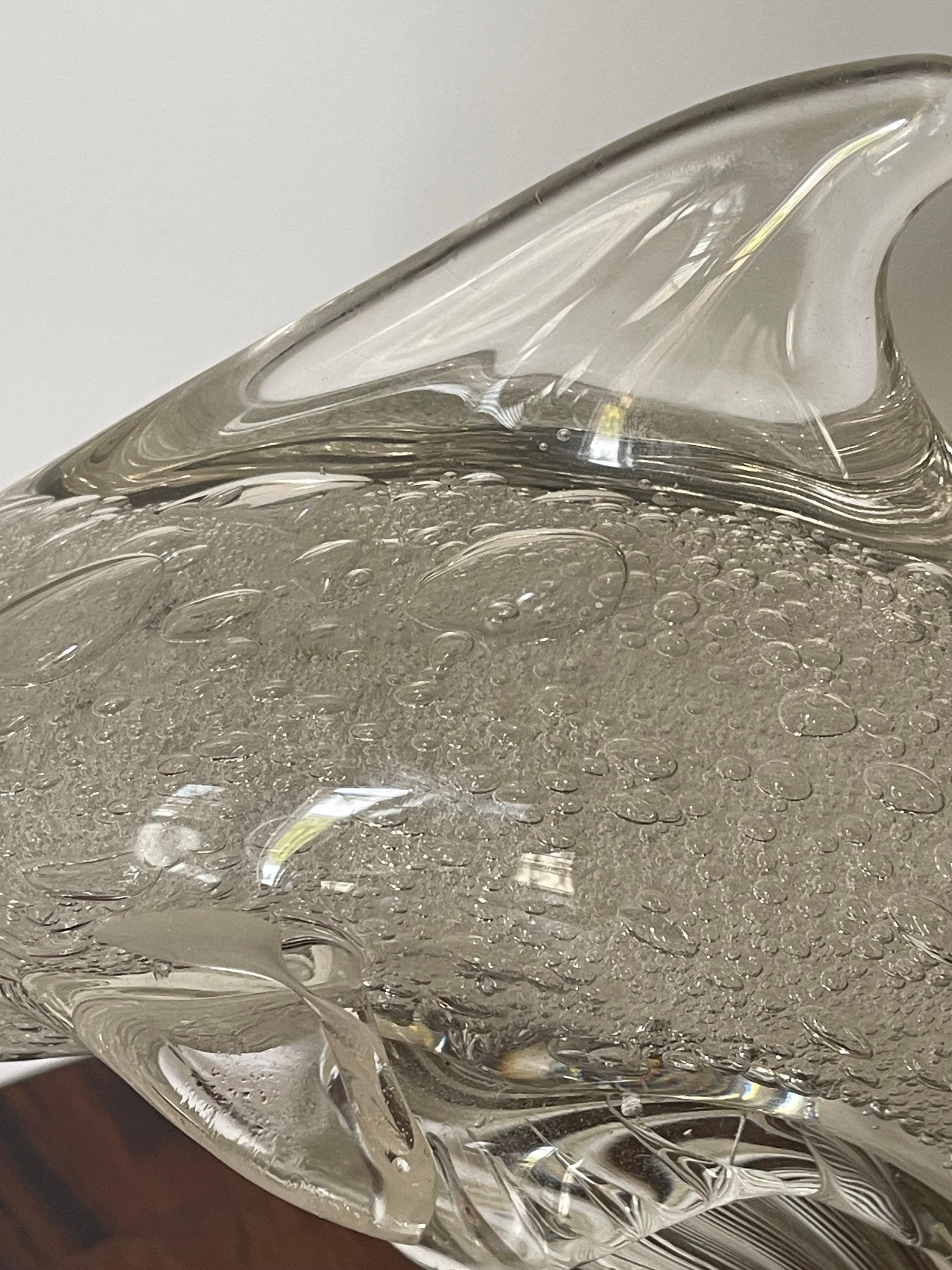 1950 Delfín de cristal de Murano Italiano en venta